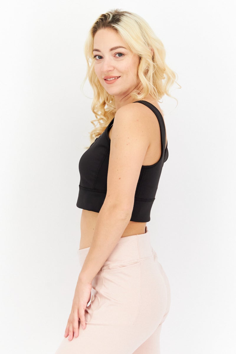 PUMA Women Sportswear Fit Brand Logo Training Crop Top, Black - Image 4